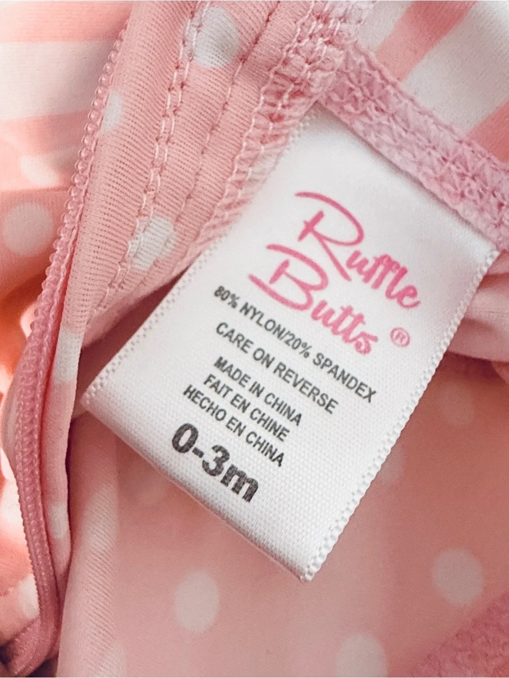 Ruffle Butts Pink Polka Dot Baby Girls' Long Sleeve Onesie Rash Guard swimsuit